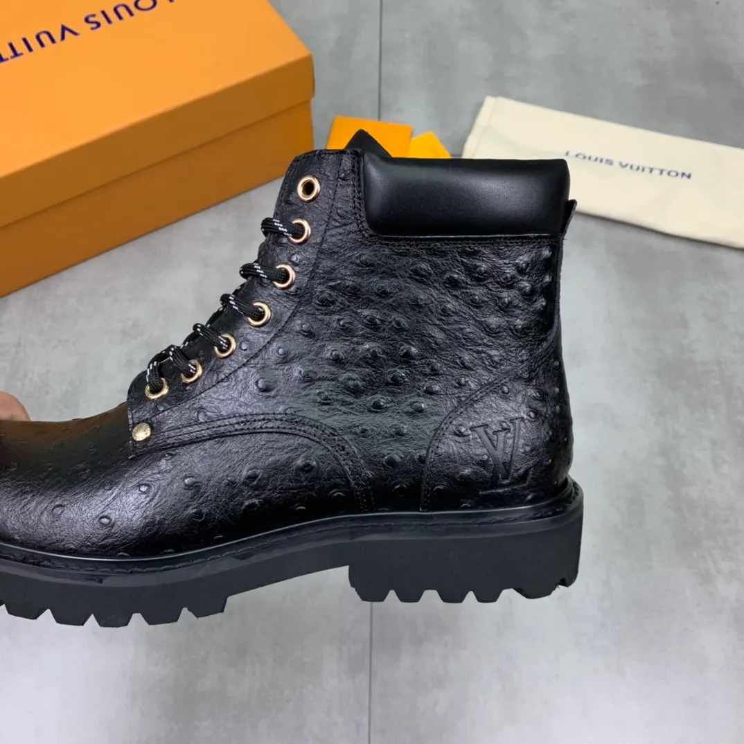 Men's men's shoes 💰P620💰【New】🆘Water-dyed cow lining LV Louis Vuitton business high-top leather shoes, made of original imported Italian 🇮🇹 calfskin, full cowhide lining, carefully handmade by professional shoemakers, the original version is specially designed for wear-resistant outsole. Standard code 38-44 3⃣️color🉑️choice